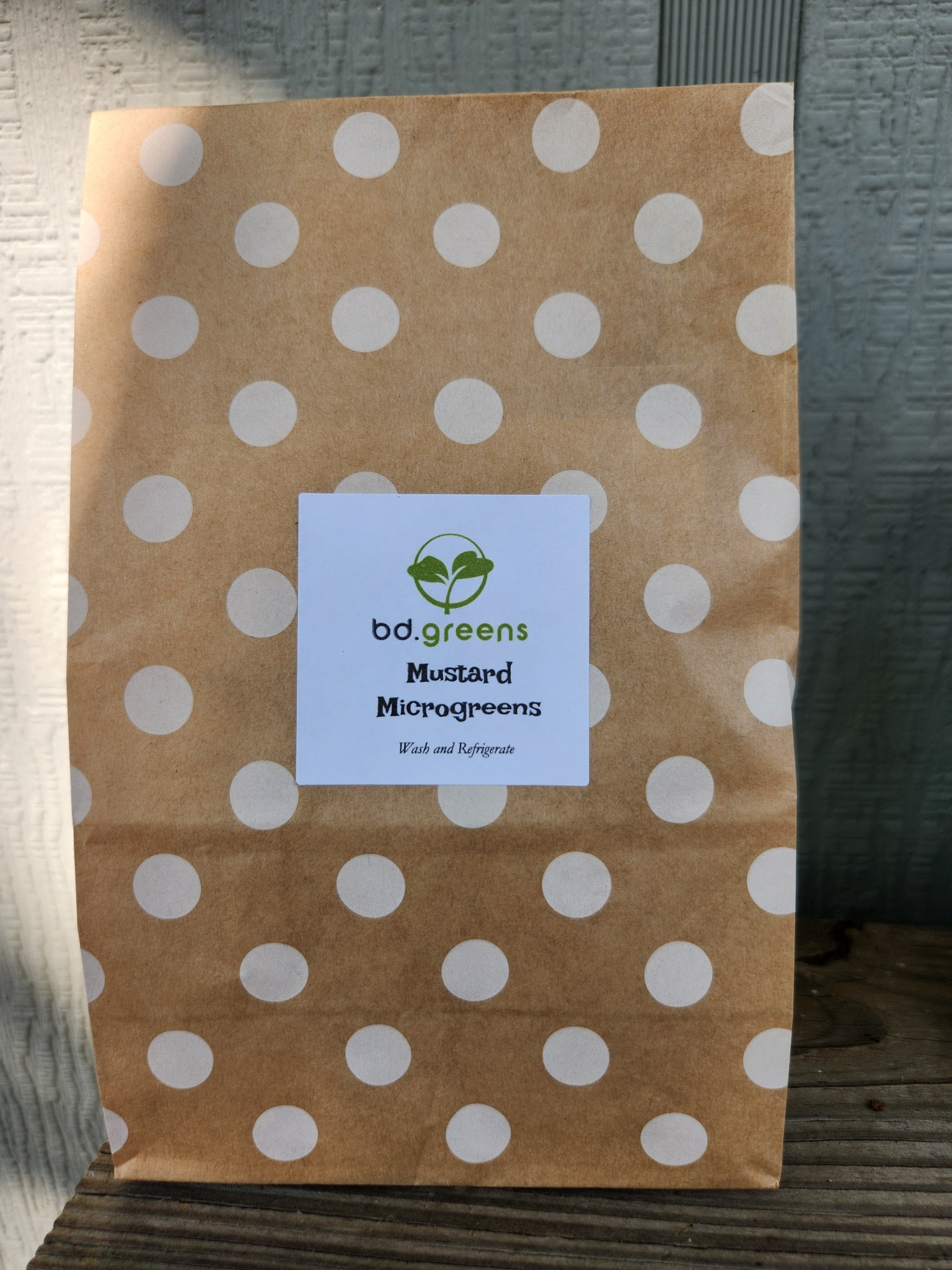 BD Greens Mini Grow Kit in a polka-dot growing bag